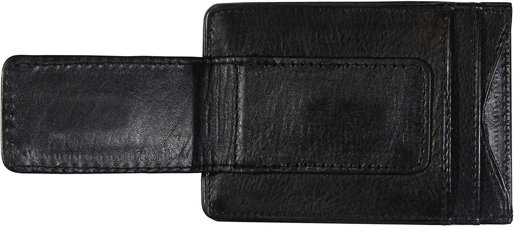 Washington Redskins Black Leather Wallet, Front Pocket Magnetic Money Clip, Printed Logo