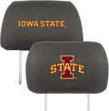 Iowa State University Cyclones Pair of Premium Auto Head Rest Covers, Embroidered, Black Elastic, 14x10 Inch