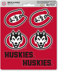 St Cloud State University Huskies 6-Piece Decal Sticker Set, 5x6 Inch Sheet, Gift for football fans for any hard surfaces around home, automotive, personal items