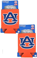 Auburn University Tigers Pair of 12oz Drink Can Cooler Insulated Neoprene Beverage Holder, Logo Design