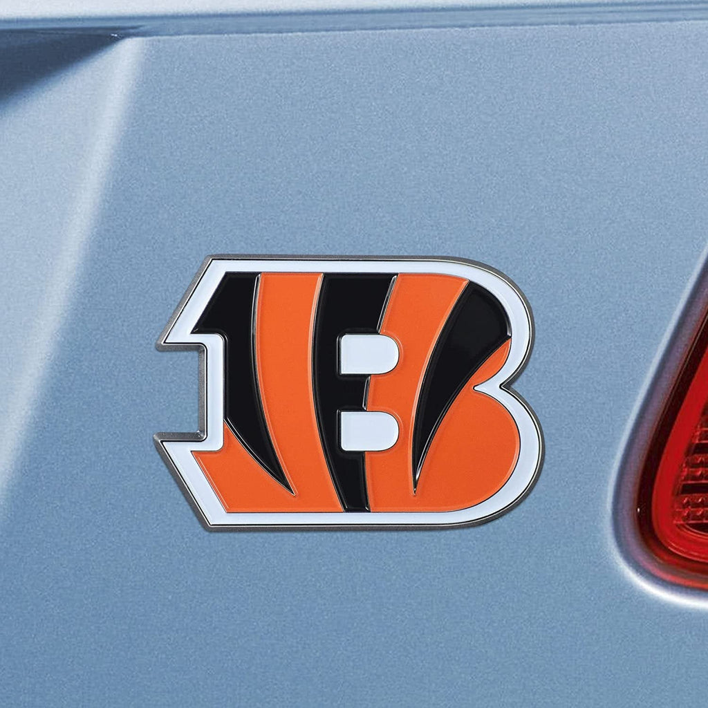 Cincinnati Bengals Premium Solid Metal Color Chrome Auto Emblem Decal