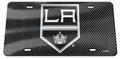 Los Angeles Kings Premium Laser Cut Tag License Plate, Carbon Fiber Design, Mirrored Acrylic Inlaid, 12x6 Inch