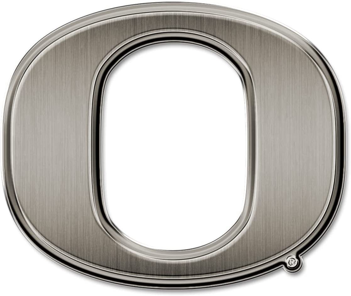 University of Oregon Ducks Solid Metal Auto Emblem Antique Nickel for Car/Truck/SUV