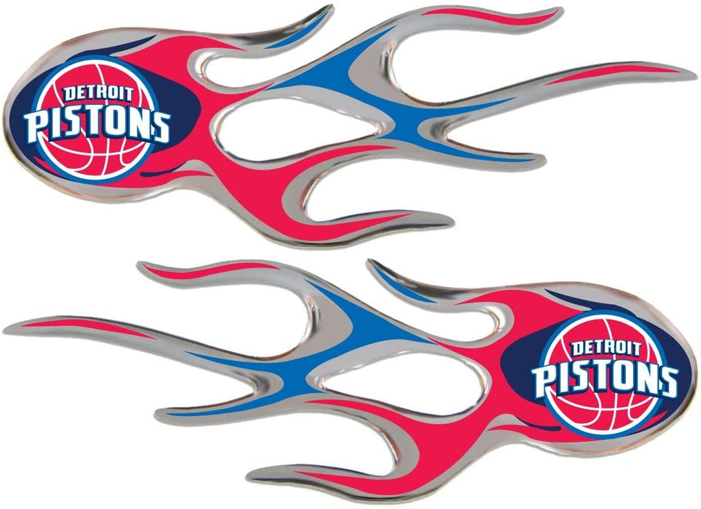 Detroit Pistons 2-pack Micro Flame Flames Auto Decal Emblem Basketball