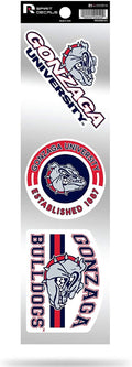 Gonzaga Bulldogs Triple Retro Throwback Spirit Decals Flat Vinyl Auto Home Sticker Sheet University of