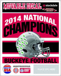 Ohio State University Buckeyes 2014 National Champions 4.5 Inch Decal Sticker Full Adhesive Backing