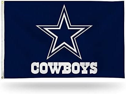 Rico Industries NFL Dallas Cowboys Navy&Star 3' x 5' Banner Flag 3' x 5' Banner Flag Single Sided - Indoor or Outdoor - Home Décor