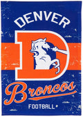 Denver Broncos Premium Garden Flag Banner, Double Sided, Retro Vintage Style, Linen, 13x18 Inch