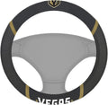 Vegas Golden Knights Steering Wheel Cover Premium Embroidered Black 15 Inch