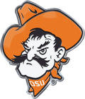 Oklahoma State University Cowboys Premium Aluminum Metal Raised Auto Emblem, Alternate Logo, Color Embossed, Full Adhesive Backing