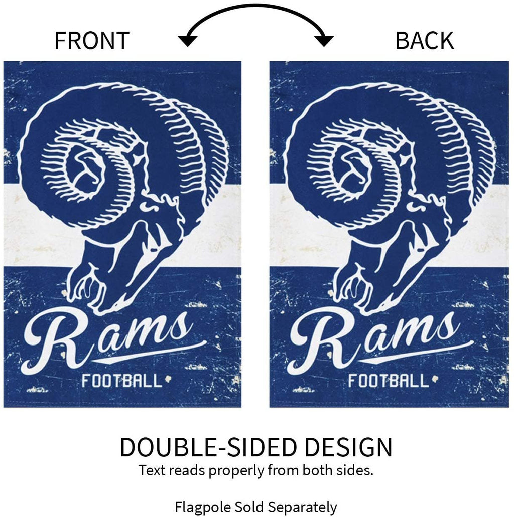 Los Angeles Rams Vintage Design, Premium Linen Garden Flag Banner, Double Sided, 13x18 Inch