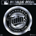 Minnesota Twins 6 Inch Decal Sticker, Metallic Chrome Shimmer Design