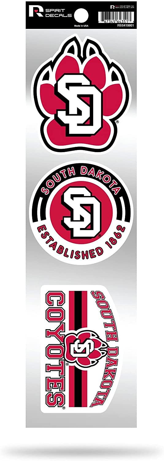 Rico Industries NCAA South Dakota Coyotes 3-Piece Retro Spirit Decals
