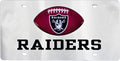 Las Vegas Raiders Premium Laser Cut Tag License Plate, Football, Mirrored Acrylic Inlaid, 12x6 Inch