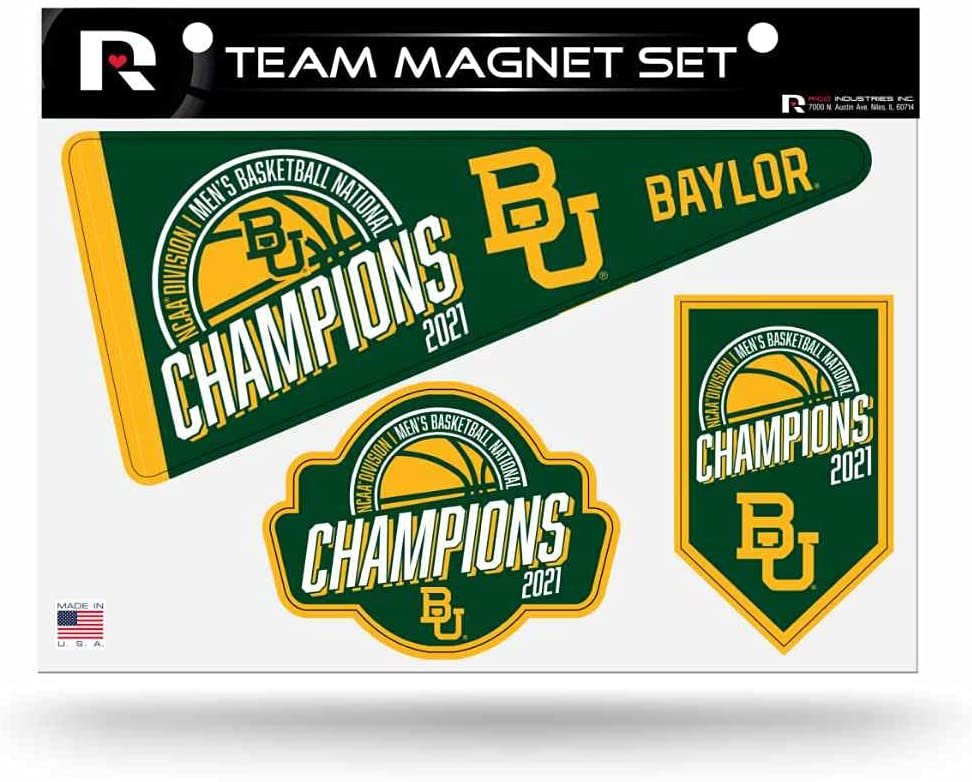 Rico Industries Baylor Bears 2020-2021 NCAA Basketball National Champions Magnet Set (3 Pack)