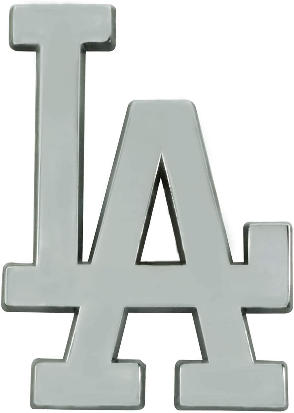 Los Angeles Dodgers Raised Solid Metal Chrome Auto Emblem Full Adhesive Backing