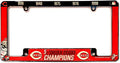 Cincinnati Reds 5X Time Champions Metal License Plate Frame Chrome Tag Cover, All Over Design, 6x12 Inch