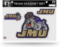 James Madison University Dukes JMU Die Cut Team Magnet Set Sheet 8x11 Inch