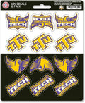 Tennessee Tech University Golden Eagles 12-Piece Mini Decal Sticker Set, 5x6 Inch Sheet, Gift for football fans for any hard surfaces around home, automotive, personal items