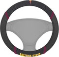 Arizona State Sun Devils Steering Wheel Cover Premium Embroidered Black 15 Inch University