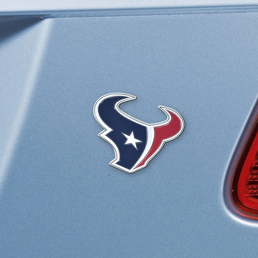 Houston Texans Solid Metal Color Auto Emblem Raised Die Cut