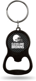 Cleveland Browns Keychain Bottle Opener Carbon Fiber Design Metal Football