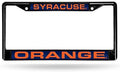 Syracuse University Orange Black Metal License Plate Frame Tag Cover, Laser Acrylic Mirrored Inserts, 12x6 Inch