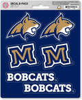 Montana State University Bobcats 6-Piece Decal Sticker Set, 5x6 Inch Sheet, Gift for football fans for any hard surfaces around home, automotive, personal items