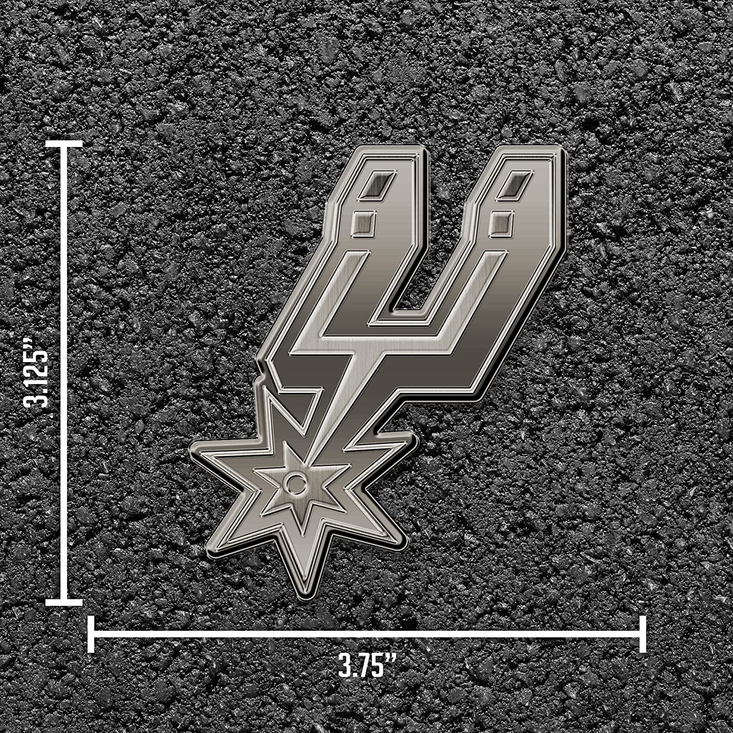 San Antonio Spurs Solid Metal Auto Emblem Antique Nickel for Car/Truck/SUV