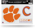 Clemson University Tigers Multi Magnet Sheet Shape Cut 8x11 Inch