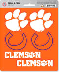 Clemson University Tigers 6-Piece Decal Sticker Set, 5x6 Inch Sheet, Gift for football fans for any hard surfaces around home, automotive, personal items
