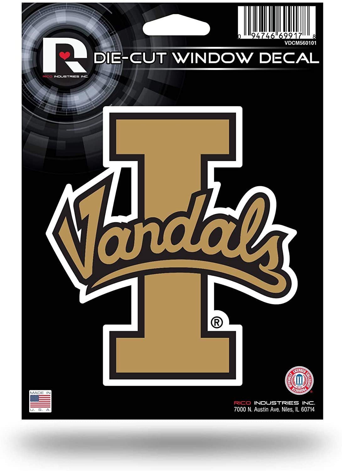 University of Idaho Vandals 5 Inch Die Cut Flat Vinyl Decal Sticker Adhesive Backing