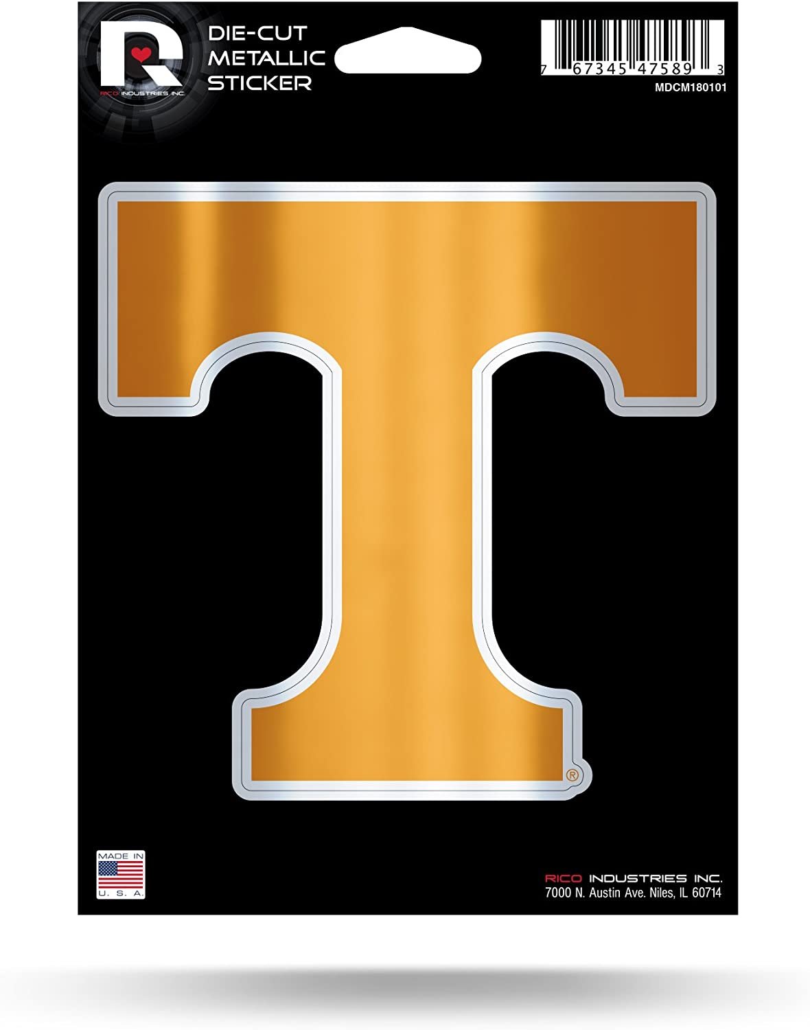 NCAA Tennessee Volunteers Die Cut Metallic Sticker