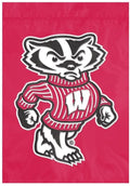 University of Wisconsin Badgers Premium Garden Flag Banner Applique Embroidered 12.5x18 Inch