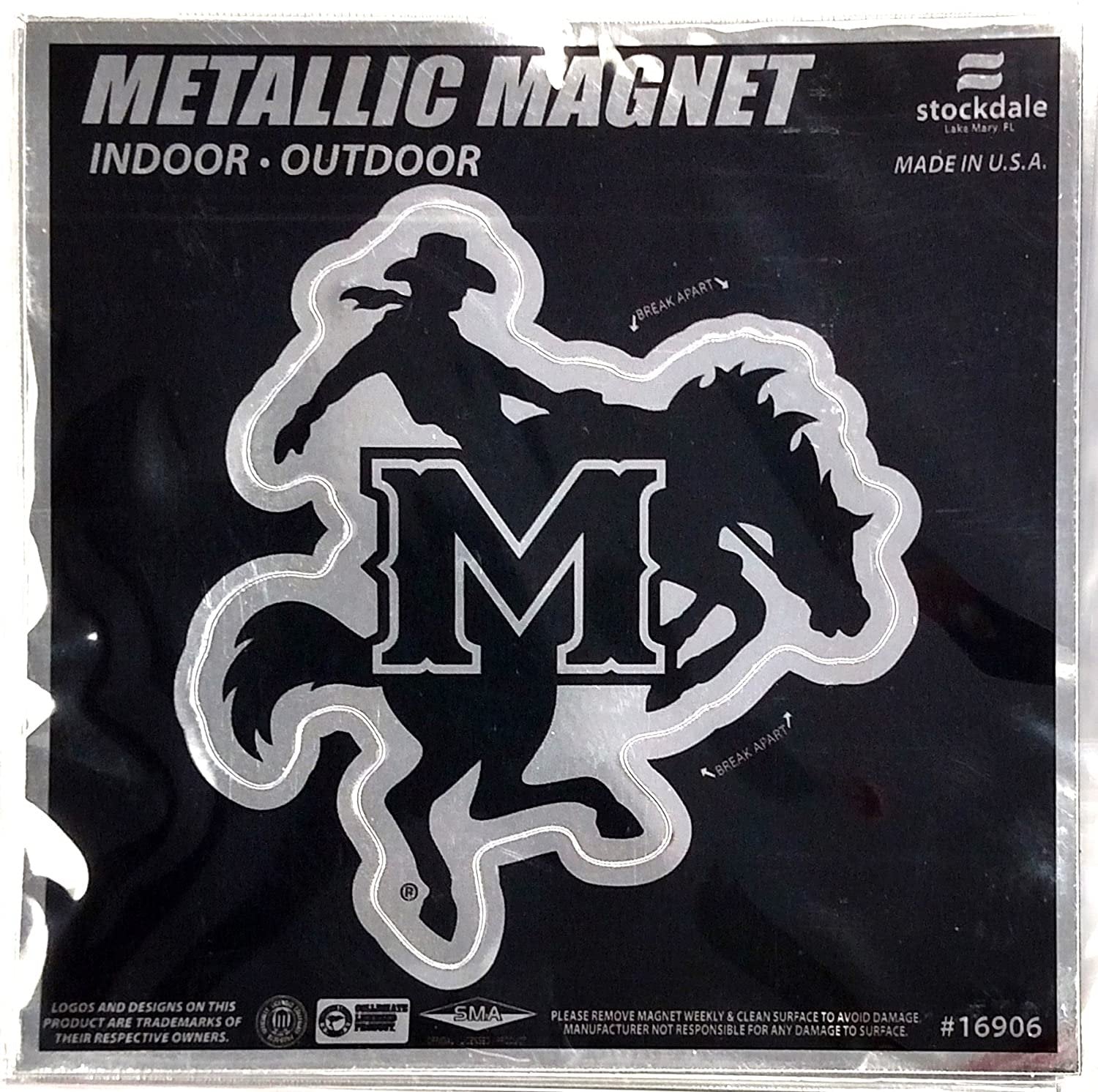 Mcneese State University Cowboys 6 Inch Magnet Metallic Shimmer Design