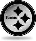 Pittsburgh Steelers Auto Emblem, Silver Chrome Color, Raised Molded Plastic, 3.5 Inch, Adhesive Tape Backing
