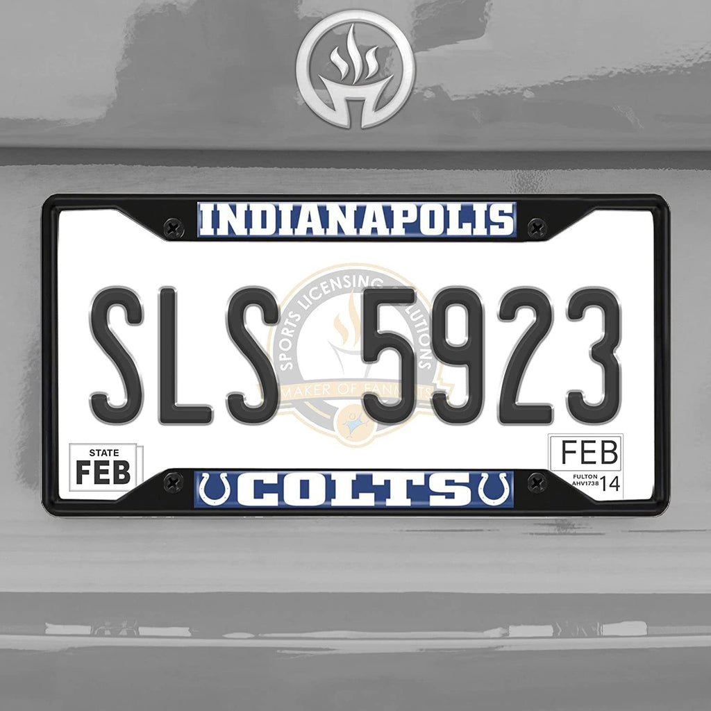 FANMATS 31358 Indianapolis Colts Metal License Plate Frame Black Finish