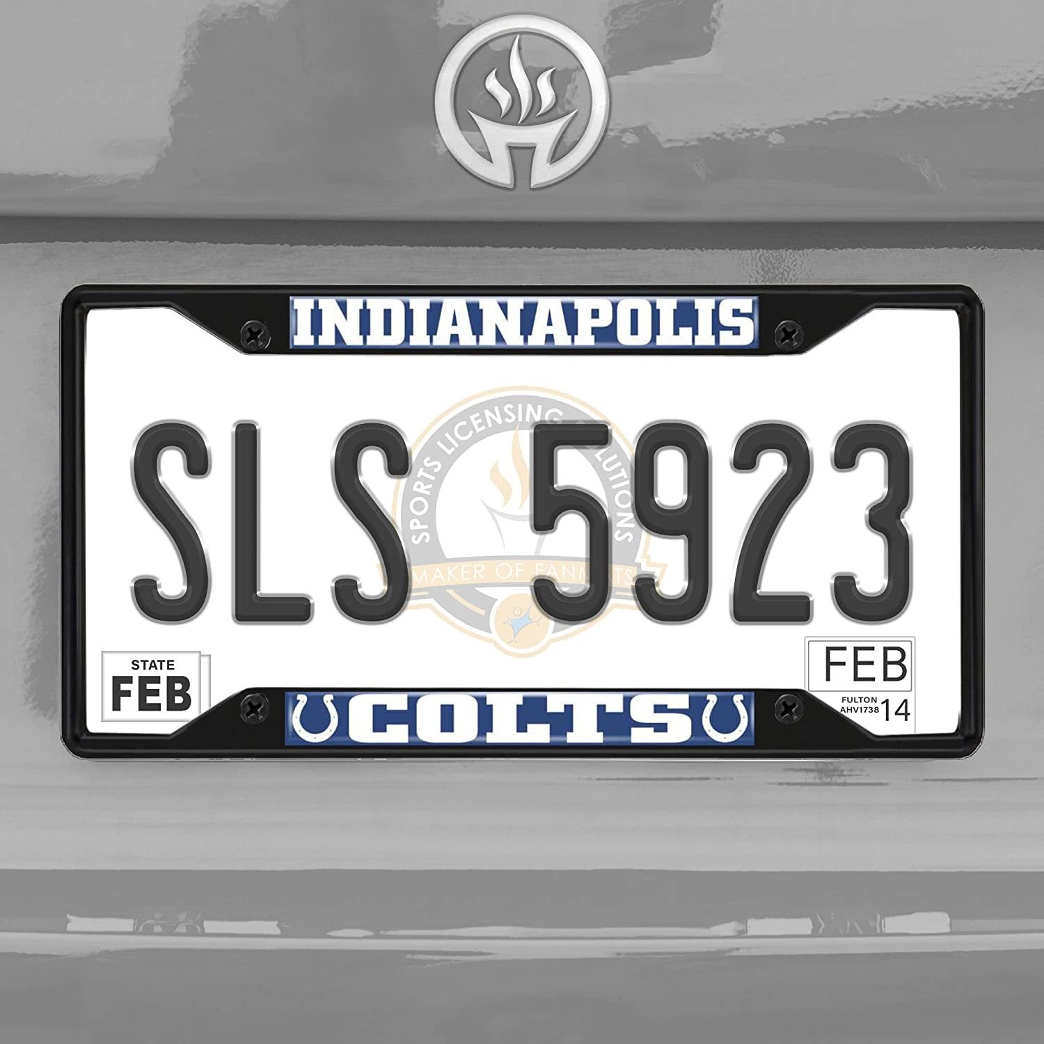 FANMATS 31358 Indianapolis Colts Metal License Plate Frame Black Finish