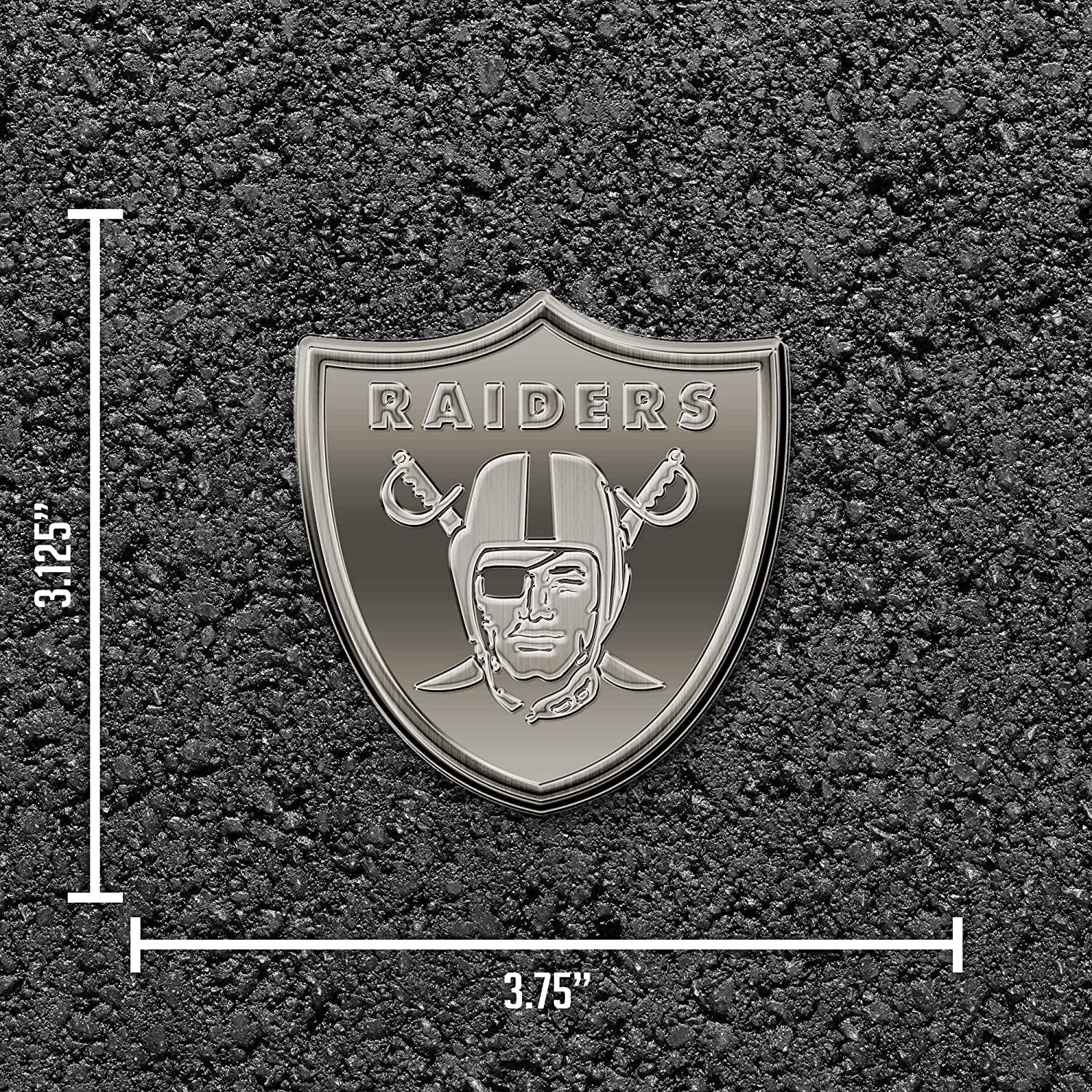 Las Vegas Raiders Auto Emblem Solid Metal Antique Style