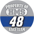 NASCAR #48 Jimmie Johnson 4" Round "Property Of" Race Team Magnet-New for 2016!