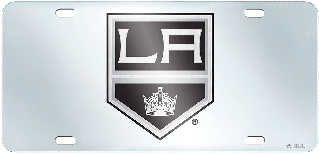 Los Angeles Kings Premium Laser Cut Tag License Plate, Mirrored Acrylic Inlaid, 6x12 Inch
