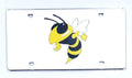 Georgia Tech Yellow Jackets Premium Laser Cut Tag License Plate, Mirrored Acrylic Inlaid, 12x6 Inch
