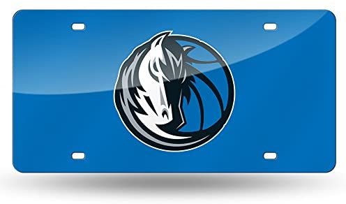 Dallas Mavericks Premium Laser Cut Tag License Plate, Blue Mirrored Acrylic Inlaid, 12x6 Inch