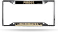 Purdue University Boilermakers Metal Chrome License Plate Frame Tag Cover Ez View for Registration 12x6 Inch