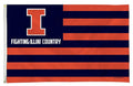 University of Illinois Illini Premium 3x5 Feet Flag Banner, Country Design, Metal Grommets, Outdoor Use, Single Sided