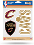 Cleveland Cavaliers Sticker Decal Sheet 3-Piece Die Cut 5x7 Inch