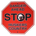 Nebraska Cornhuskers PV 12" Plastic Wall STOP Sign Country University of