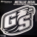 Georgia Southern University Eagles 12 Inch Decal Sticker, Metallic Chrome Shimmer Design
