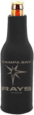 Tampa Bay Rays 2-Pack Tonal Black Design Zipper Bottle Neoprene Beverage Insulator Holder Baseball