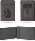 Rico Industries NHL Seattle Kraken Gray Laser Engraved Front Pocket Wallet Laser Engraved Front Pocket Wallet - Compact/Comfortable/Slim